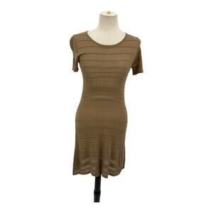 Kate Spade Saturday Tan Knit Crochet Short Sleeve Dress Size 4